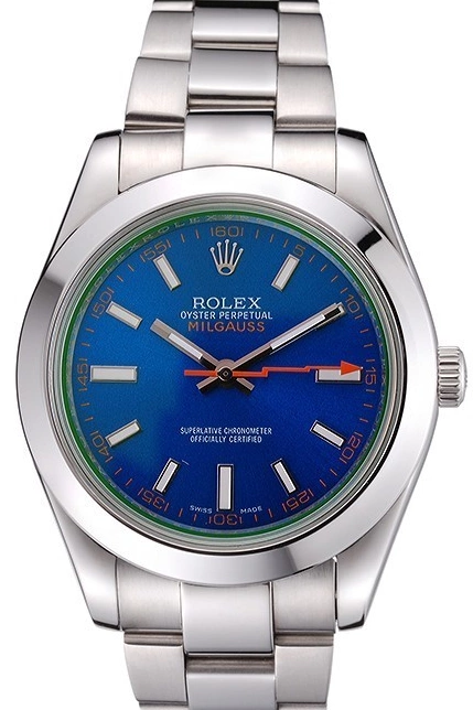 Good Copy Rolex Watches Steel Blue Case And 622838 Rolex Stainless Bezel Dial Milgauss 0729